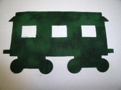 Christmas Train Passenger Car Laser Cut Appliques (Size: 6"H, Color: Evergreen)
