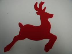 Christmas Reindeer Laser Cut Appliques (Color: Red , Size: 6"H, Direction: Facing left)