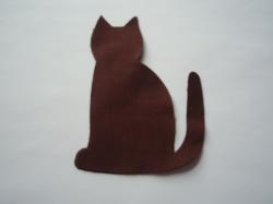 Cat Laser Cut Appliques (Size: 4"H, Color: Brown , Direction: Facing right)