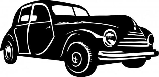 Antique Vintage 1940's Sedan Silhouette Laser Cut Appliques (Size: 10"W, Direction: facing right)