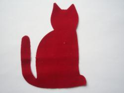 Cat Laser Cut Appliques (Size: 5"H, Color: Red  , Direction: Facing right)
