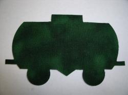 Christmas Train Tank Car Laser Cut Appliques (Size: 6"H, Color: Evergreen)