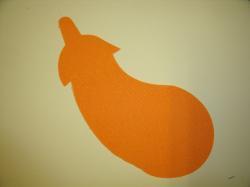 Eggplant/Squash Laser Cut Appliques (Color: Orange  , Size: With FUSIBLE- 4"W, Direction: Facing left)