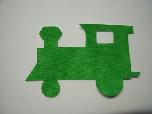 Christmas Train Locomotive Laser Cut Appliques (Size: 4"H, Color: Tonal - Green, Direction: Facing left)
