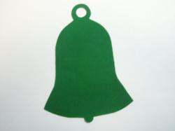 Christmas Bell  Laser Cut Appliques (Size: 5"H, Color: Green  )