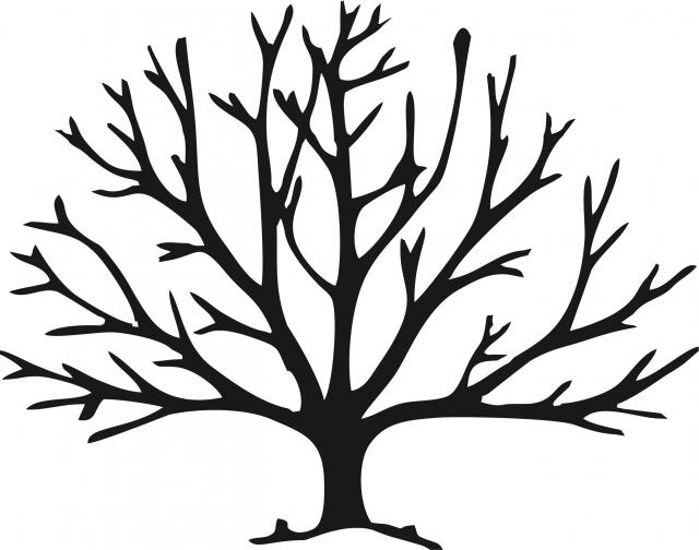 Bare Tree #2 Silhouettes Laser Cut Appliques (Size: 10"W, Color: Black)