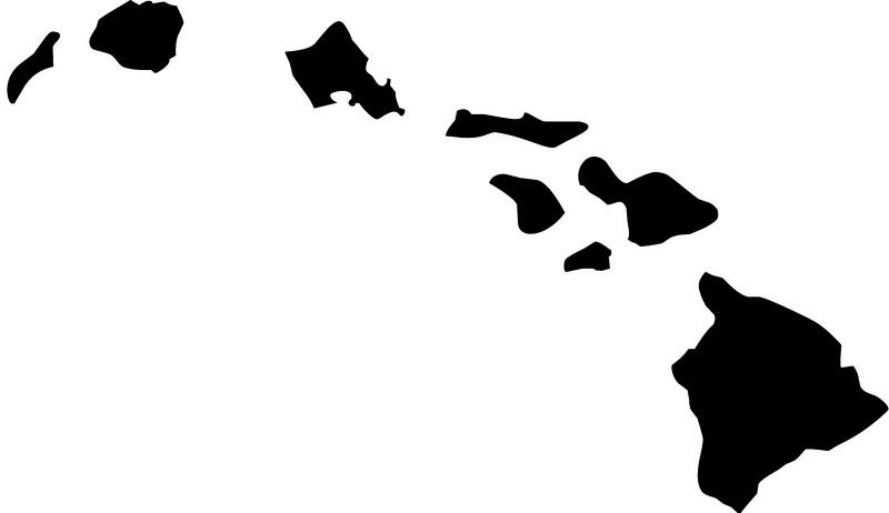 Hawaii Silhouette Laser Cut Appliques (Size: Island Set)
