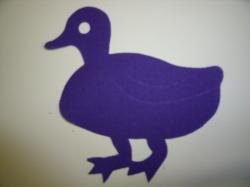 Duck Laser Cut Appliques (Size: 4"H, Color: Purple , Direction: Facing left)