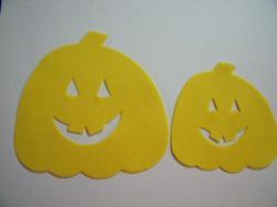 Halloween Jack O' Lantern Lg & Sm Set Laser Cut Appliques (Size: with FUSIBLE - Lge & Sm, Color: Yellow )