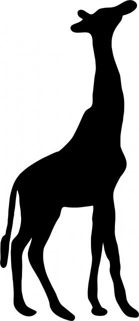 Giraffe Silhouette Laser Cut Appliques (Size: 15"H, Direction: facing right)