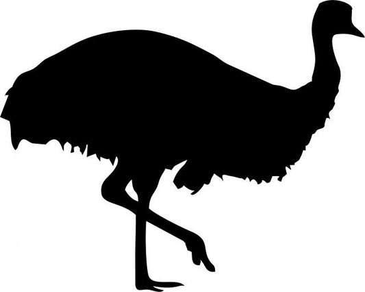 Emu Laser Cut Silhouette  (Size: with FUSIBLE - 10"W, Direction: facing right)