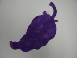 Chili Pepper Laser Cut Appliques (Size: 4"H, Color: Tonal - Purple, Direction: Facing right)