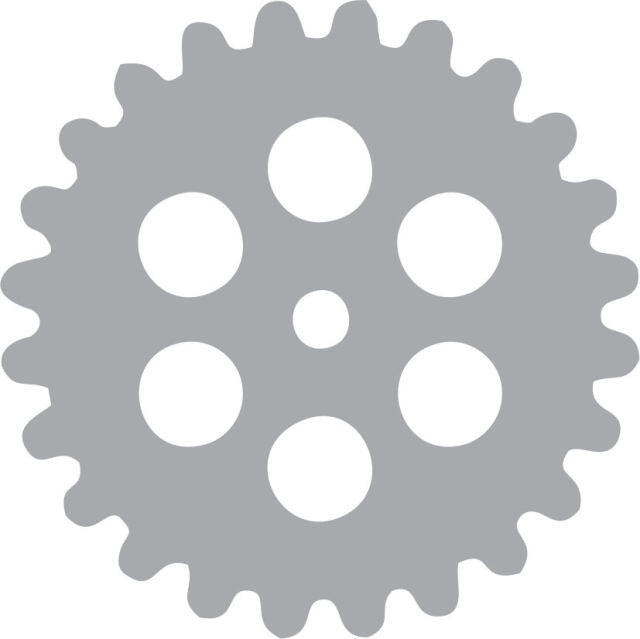 Gear #1 Silhouette Laser Cut Appliques (Color: Gray, Size: 10")
