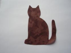 Cat Laser Cut Appliques (Size: 4"H, Color: Tonal - Brown, Direction: Facing left)