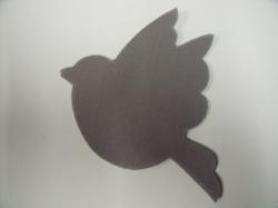 Bird Laser Cut Appliques (Size: 6"H, Color: Gray , Direction: Facing right)