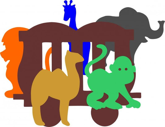 KIT - Zoo Car & Animals Laser Cut Appliques (Price: with FUSIBLE - Group of 7 )