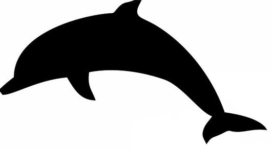 Dolphin Silhouette Laser Cut Appliques (Direction: left, Size: with FUSIBLE - 8"H)