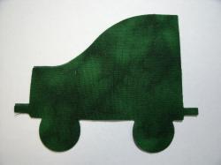 Christmas Train Coal Car Laser Cut Appliques (Size: 4"H	, Color: Evergreen, Direction: Facing right)