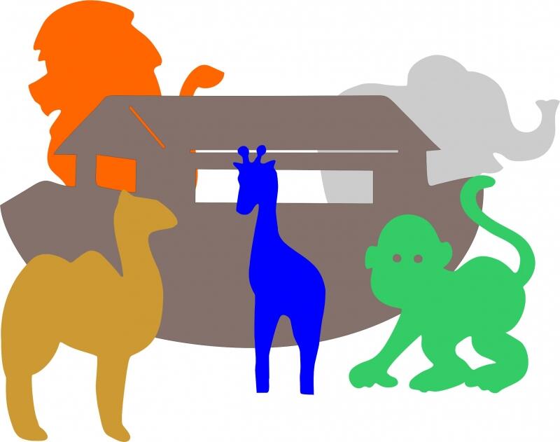 KIT - Noah's Ark with Animals Laser Cut Appliques (Price: group of 7)