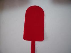 Ice Creamsicle Laser Cut Appliques (Size: With FUSIBLE- 5"H, Color: Red  )