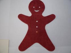 Christmas Gingerbread Man Laser Cut Appliques (Size: with FUSIBLE - 6"H, Color: Cinnamon  )