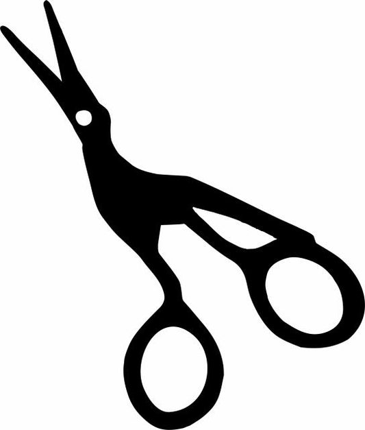 Embroidery Scissors - Stork Silhouette Laser Cut Appliques (Direction: facing left, Size: 8"W)