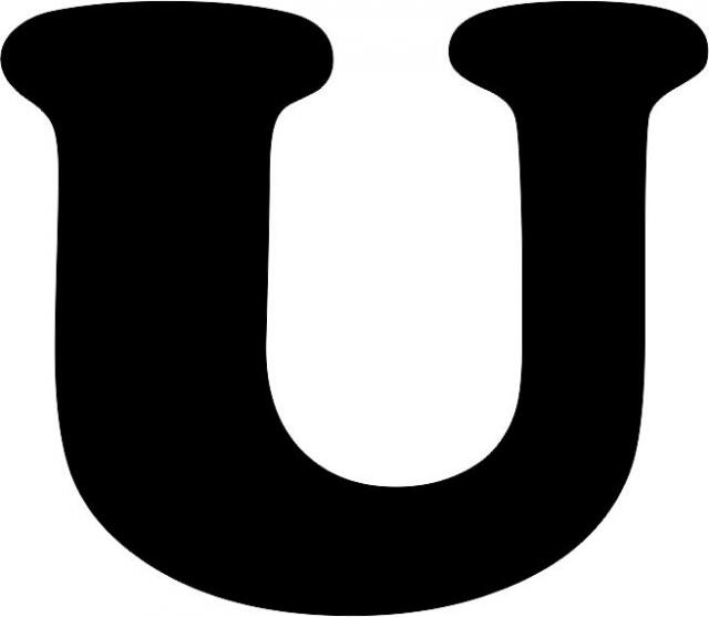 Letter - “U” Capital Laser Cut Appliques (Color: Orange, Size: 3"H , Font Style: Cooper Black)
