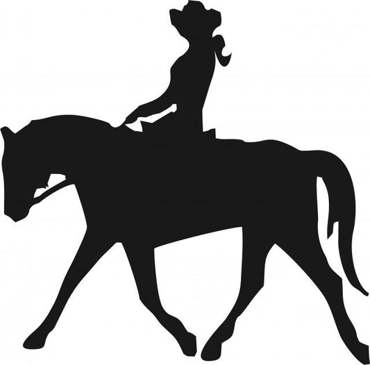 Cheyenne's Trail Silhouette Laser Cut Appliques (Size: with FUSIBLE -  9"W, Direction: facing left)