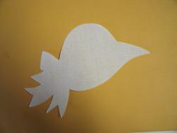 Hat / Sunbonnet Laser Cut Appliques (Size: with FUSIBLE - 6"W, Color: White  , Direction: Facing left)