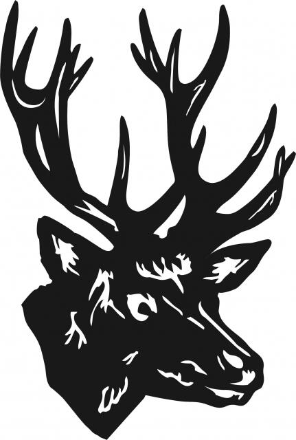 Deer Head Laser Cut Appliques (Size: 8"H, Direction: facing right)