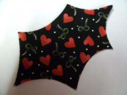 Christmas Holly Laser Cut Appliques (Size: with FUSIBLE - 5"H, Color: Black Hearts & Ribbons)