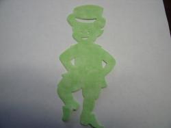 Leprechaun Die Cut Appliques (Size: with FUSIBLE - 6"H, Color: Pastel Green Tonal)