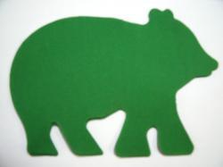 Bear Laser Cut Appliques  (Size: 6"W, Color: Green  , Direction: Facing left)