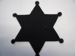 Badge Laser Cut Appliques (Size: 5"H, Color: Black  )