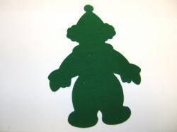 Clown Laser Cut Appliques (Size: with FUSIBLE - 5"H, Color: Green  )