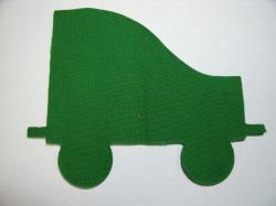 Christmas Train Coal Car Laser Cut Appliques (Size: 6"H, Color: Green , Direction: Facing left)