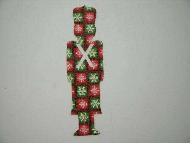 Christmas Toy Soldier Laser Cut Appliques (Size: 5"H, Color: Pink & Green Snowflakes)