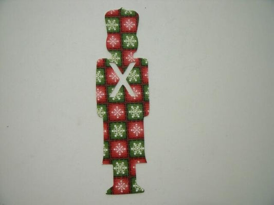 Christmas Toy Soldier Laser Cut Appliques (Size: 7"H, Color: Pink & Green Snowflakes)