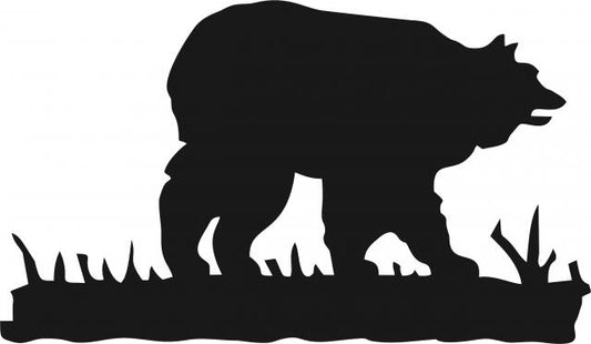 Bear w/Grass Silhouette Laser Cut Appliques (Size: 10"W, Direction: facing right)