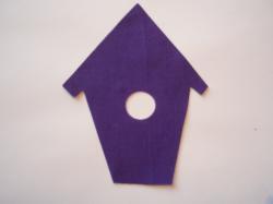 Birdhouse Laser Cut Appliques (Size: 4"H, Color: Purple )