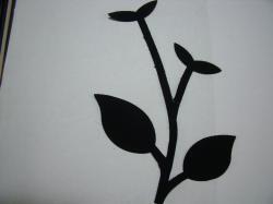 Flower Stem w/Leaf Large Laser Cut Appliques (Size: normal, Color: Black)