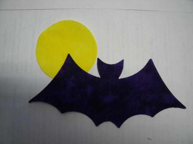 Bat w/Moon Laser Cut Appliques (Size: set, Color: Black)