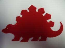 Dinosaur - Stegosaurus Laser Cut Appliques (Size: 7"W, Color: Red  , Direction: Facing left)