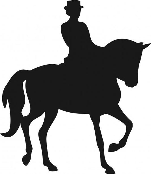 Equestrian Rider Silhouette Laser Cut Appliques (Size: 9"H, Direction: facing right)