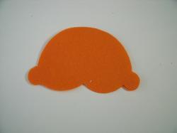 Ice Cream Scoop Laser Cut Appliques (Size: With FUSIBLE- 6"W, Color: Orange )
