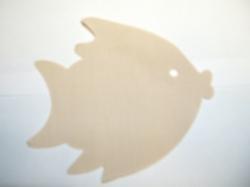 Fish Laser Cut Appliques (Size: 4"W, Color: Tan/beige , Driection: Facing left)
