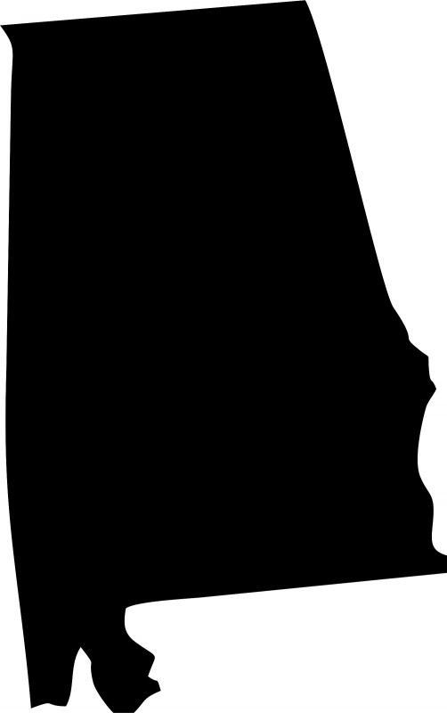 Alabama Silhouette Laser Cut Appliques (Size: with FUSIBLE - 9"H)
