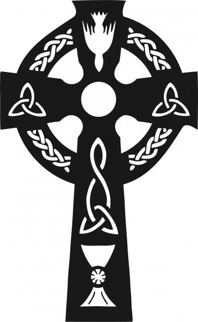 Cross #1 Silhouette Laser Cut Appliques (Size: 10"H, Color: Black)