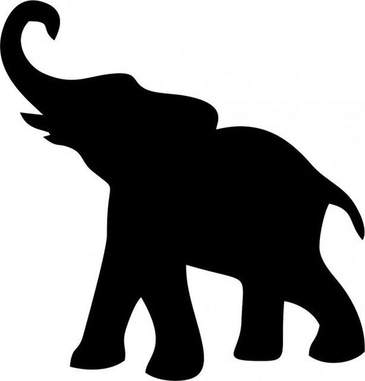 Elephant - Baby Silhouette Laser Cut Appliques (Direction: facing left, Size: withFUSIBLE  - 4"W)