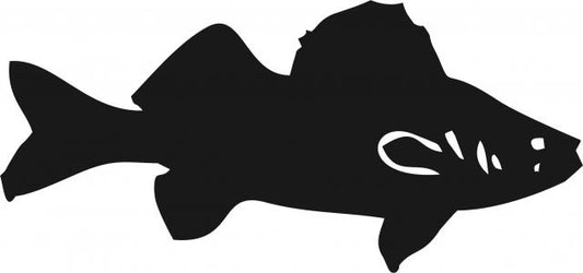 Fish -Walleye Silhouette Laser Cut Appliques (Size: 9"W, Direction: facing right)